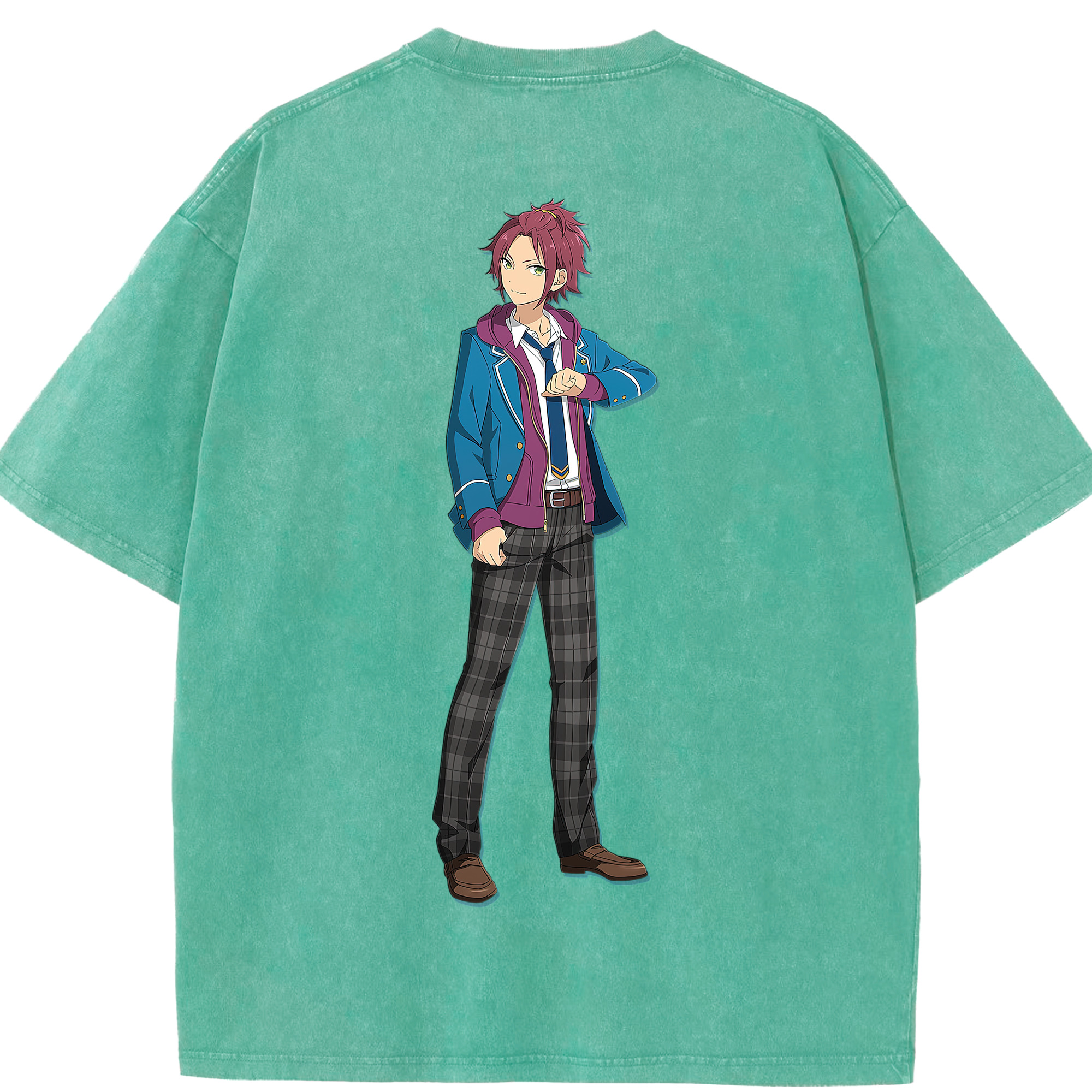 （画像用） あんさんぶるスターズ! Ensemble Stars 綿100% ヴィンテージ風 半袖Tシャツ（背面プリント）